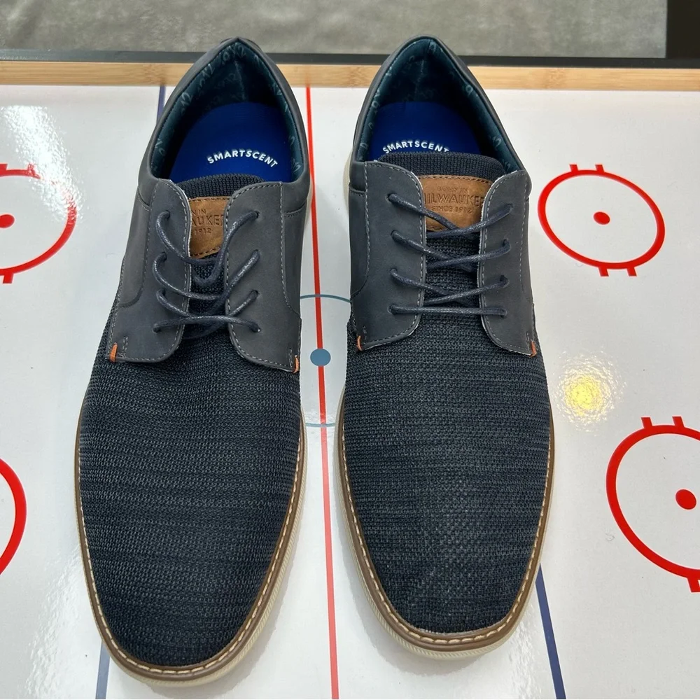 Nunn Bush Chase Knit Plain Toe Oxford‎ Mens Size 13 Dress Shoes Navy 85073-492